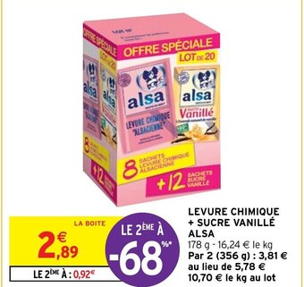 Intermarché LEVURE CHIMIQUE + SUCRE VANILLÉ ALSA offre