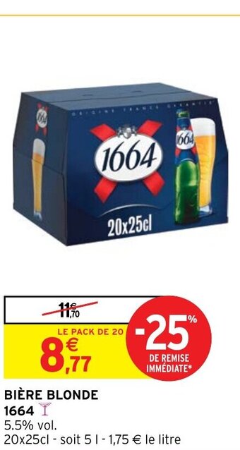 Intermarché BIÈRE BLONDE 1664 offre