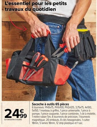 Carrefour Market Sacoche à outils 65 pièces offre