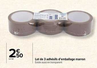 Carrefour Market Lot de 3 adhésifs d'emballage marron Existe aussi en transparent offre