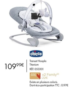Aubert Chicco transat hoopla offre