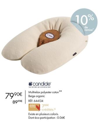 Aubert Candide multirelax polyester coton beige organic offre