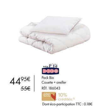Dodo pack bio couette + oreiller