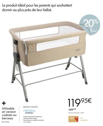 Aubert Formula baby berceau cododo offre