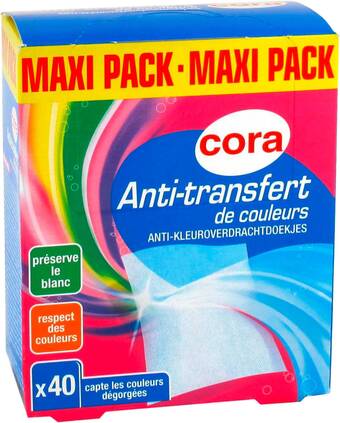 Match Cora lingettes anti-transfert de couleurs offre