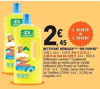 E.Leclerc Nettoyant ménager Mr Propre offre