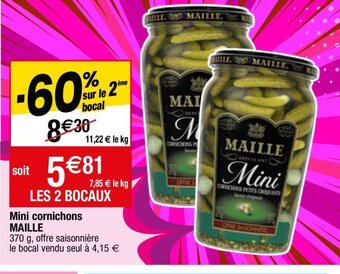 Migros Mini cornichons MAILLE offre