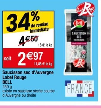 Migros Saucisson sec d'Auvergne Label Rouge offre