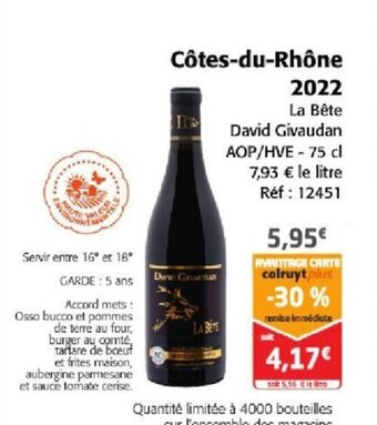 Colruyt Côtes-du-Rhône 2022 offre