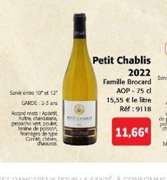 Colruyt Petit Chablis 2022 offre