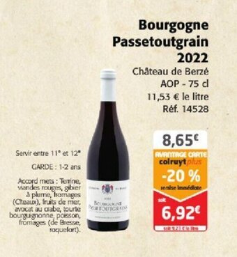 Colruyt Bourgogne Passetoutgrain offre