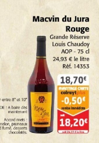 Colruyt Macvin du Jura offre