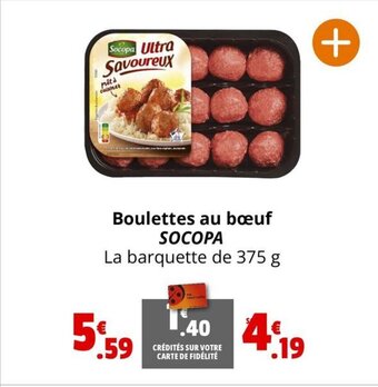 Coccinelle Express Boulettes au bœuf SOCOPA offre