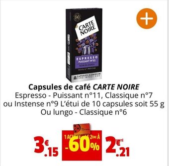 Coccinelle Express Capsules de café CARTE NOIRE offre