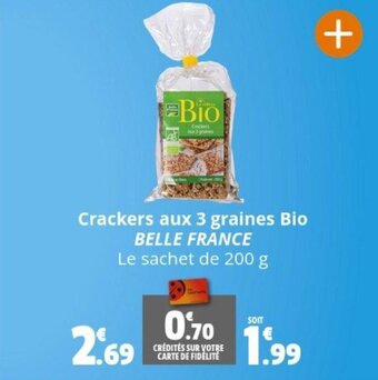 Coccinelle Supermarché Crackers aux 3 graines Bio BELLE FRANCE offre