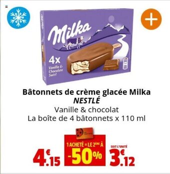 Coccinelle Supermarché Bâtonnets de crème glacée Milka NESTLÉ offre