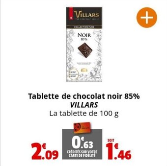 Tablette de chocolat noir 85% VILLARS