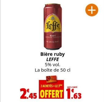 Coccinelle Supermarché Bière ruby LEFFE offre