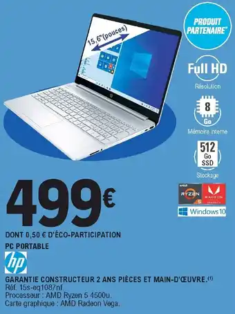 E.Leclerc PC Portable Réf. 15s-eq1087nf offre
