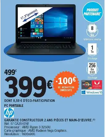 E.Leclerc PC Portable Réf. 17 CA2040NF offre