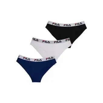 Decathlon Lot de 3 culottes coton femme fila 6043 noir navy et blanc offre