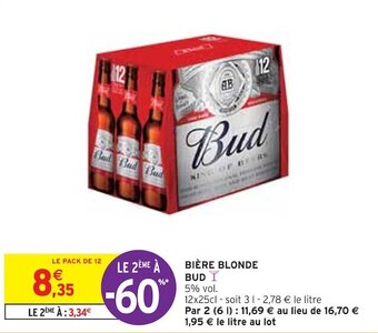 Intermarché Bud bière blonde offre