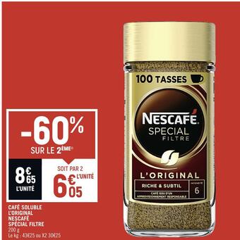 Spar Nescafé café soluble l’original spécial filtre offre