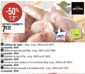 Casino Hyperfrais Loeul et piriot cuisses de lapin offre