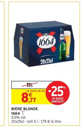 Intermarché 1664 bière blonde offre