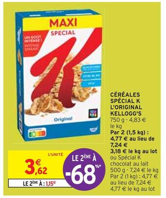Intermarché Kellogg's céréales spécial k l'original offre