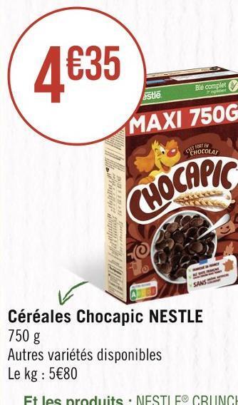 Casino Hyperfrais Nestle céréales chocapic offre