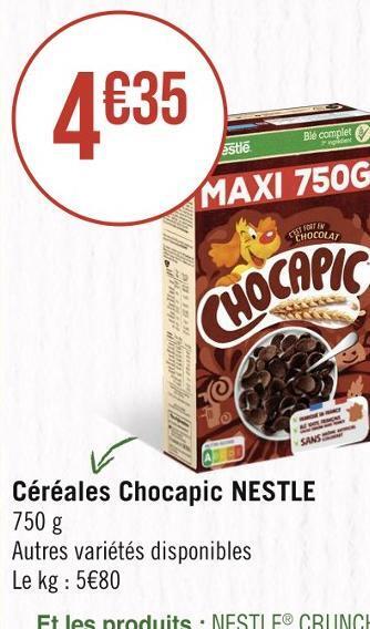 Céréales au chocolat Maxi crunch Nestlé - 750g