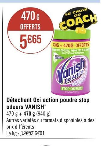 Casino Hyperfrais Vanish détachant oxi action poudre stop odeurs offre