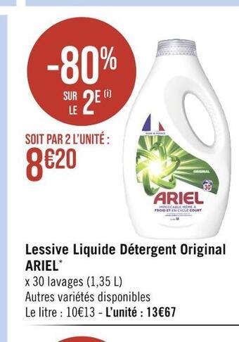 Casino Hyperfrais Ariel lessive liquide détergent original offre