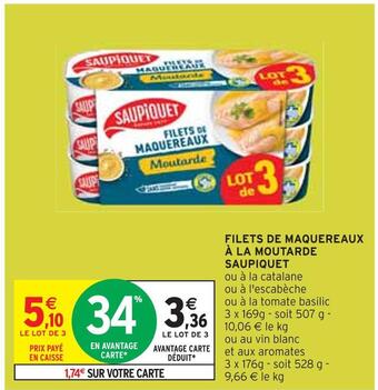 Intermarché Saupiquet filets de maquereaux à la moutarde offre