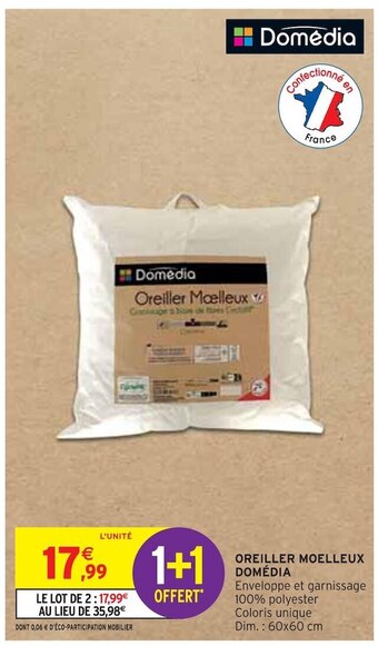 Intermarché Domédia oreiller moelleux offre
