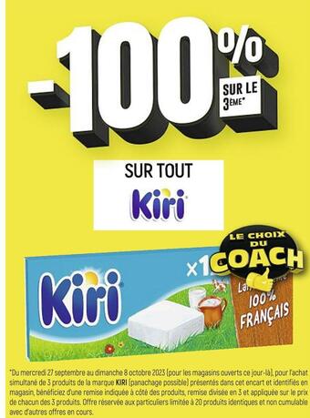 Spar Kiri -100% sur le 3eme sur tout kiri offre