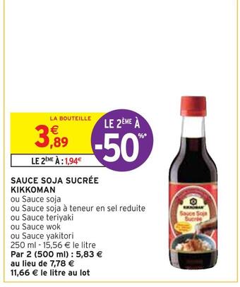 Intermarché Kikkoman sauce soja sucrée offre
