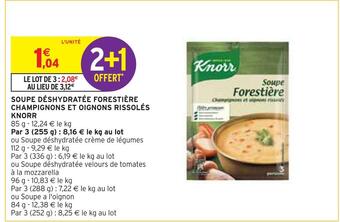 Intermarché Knorr soupe déshydratée forestière champignons et oignons rissolés offre