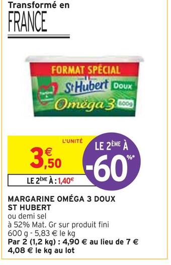 Intermarché St hubert margarine oméga 3 doux offre