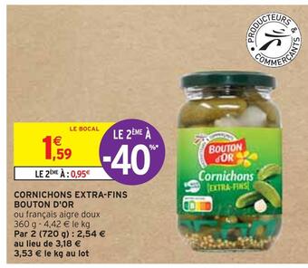 Intermarché Bouton d'or cornichons extra-fins offre