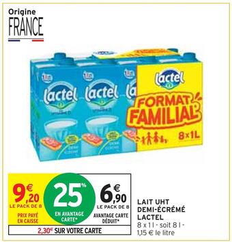 Intermarché Lactel lait uht demi-écrémé offre