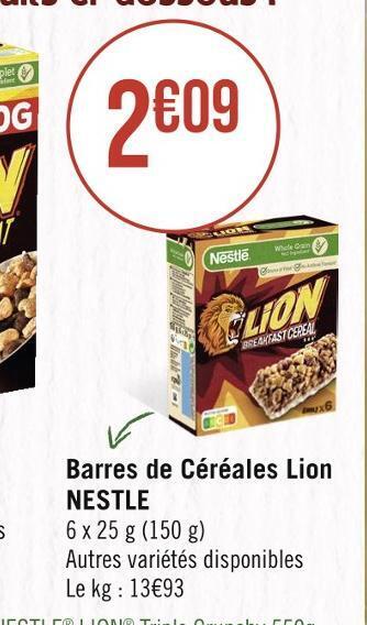 Casino Hyperfrais Nestle barres de céréales lion offre