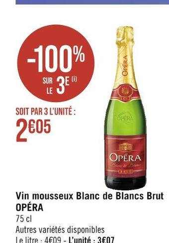 Casino Hyperfrais Opéra vin mousseux blanc de blancs brut offre