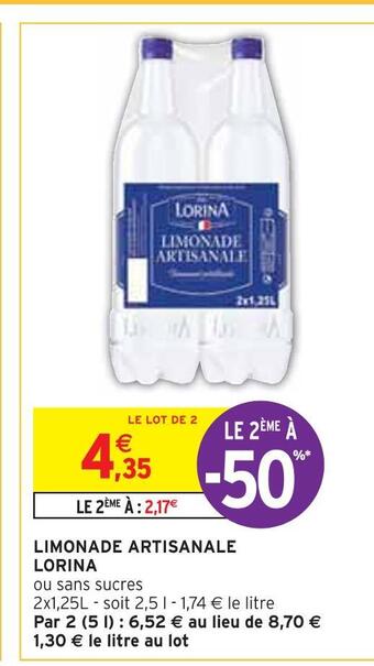 Intermarché Lorina limonade artisanale offre