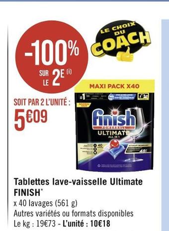 Casino Hyperfrais Finish tablettes lave-vaisselle ultimate offre