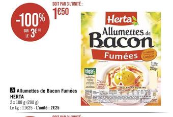 Casino Hyperfrais Herta allumettes de bacon fumées offre