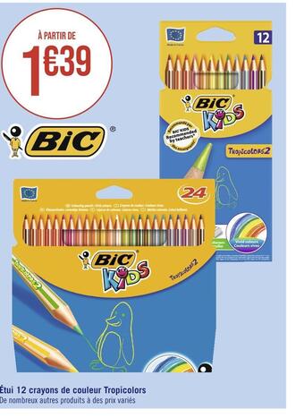 Casino Hyperfrais Bic étui 12 crayons de couleur tropicolors offre