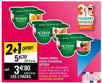 Activia yaourts bifidus mûres framboises