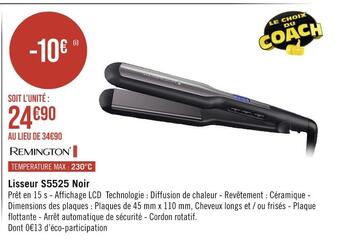 Casino Hyperfrais Remington lisseur s5525 noir offre